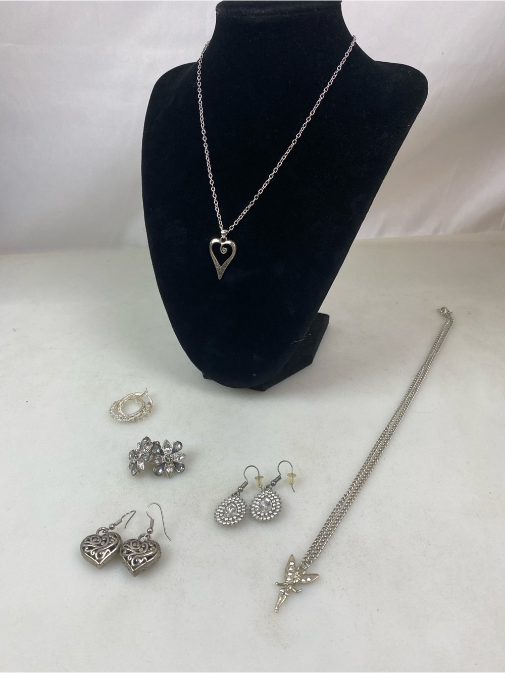 Silver Heart Pendant Necklace - Women Jewelry